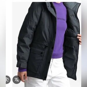 The North Face Women's Reign On Down Parka Black Hooded Coat 550 Fill Jacket